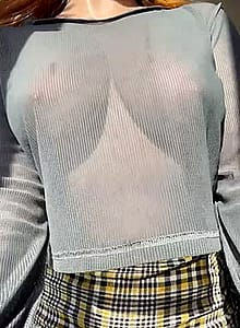 See Through Tops Help My Tits To Get Lots Of Sun'