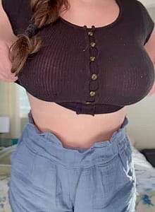 My Huge Boobs Are Sometimes A Challenge With My Smaller Shirts'