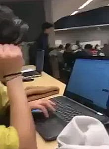 Computer Girl Flashing Boobs'