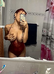 Isn't this red lingerie complimenting my big boobs?'