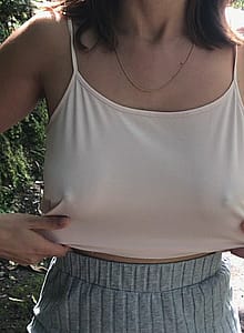 Flashing my titties outside'