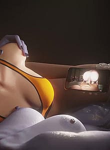 Widowmaker Jerking Off To A Porn Vid With Tracer (artist: nyl)'